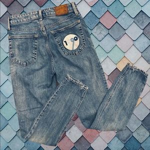 lucky brand•”1990” hi rise bridgette skinny style pocket patch denim jea…